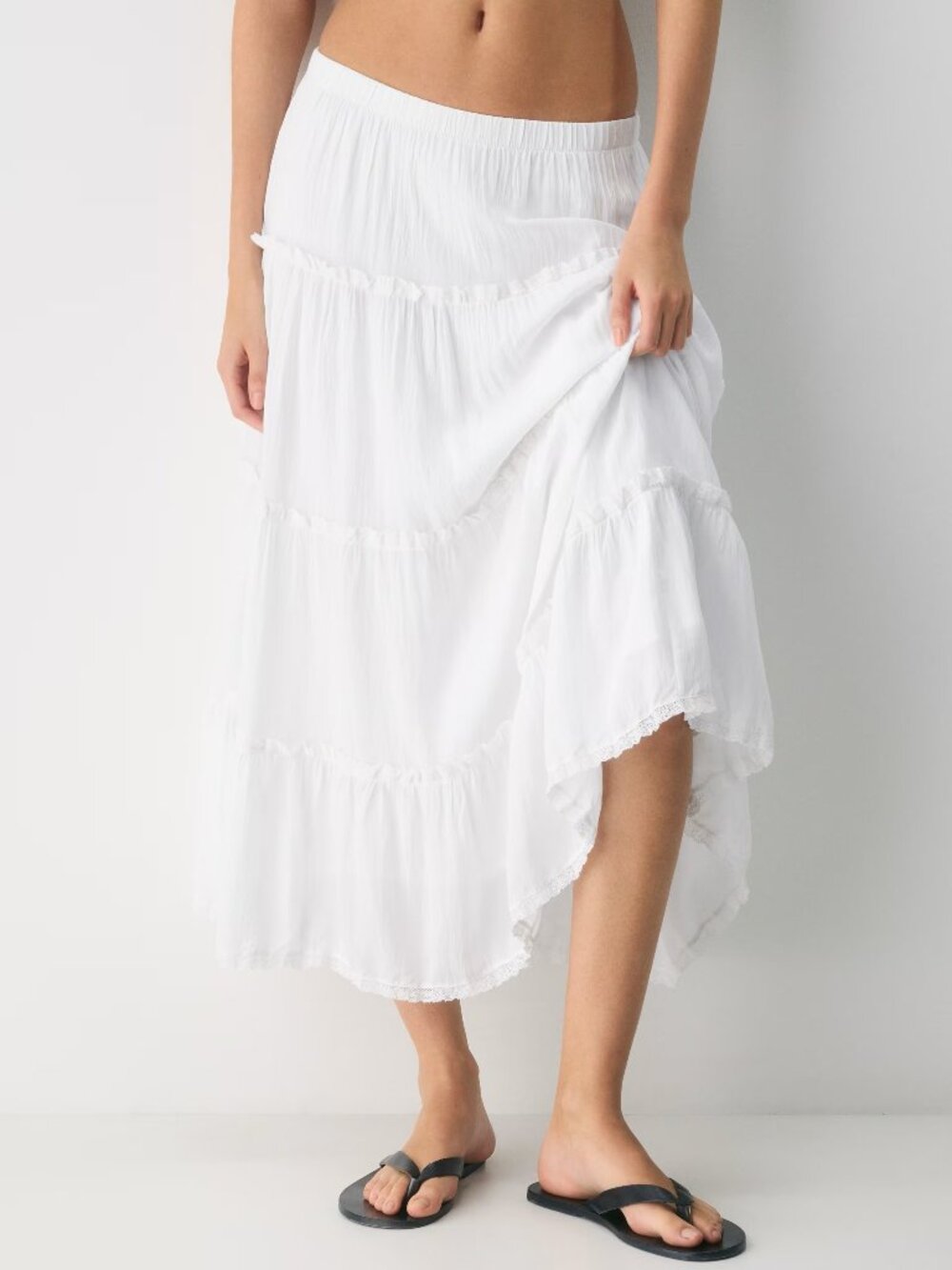 Aritzia Little Moon Damasque Tiered Skirt Modal Fabric Size Medium